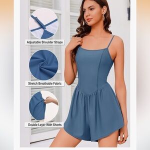 Women's Blue Athletic Romper- Sz Sm